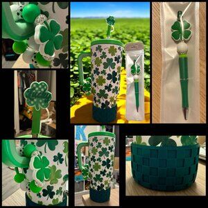 40oz  Shamrock Meoky Tumbler